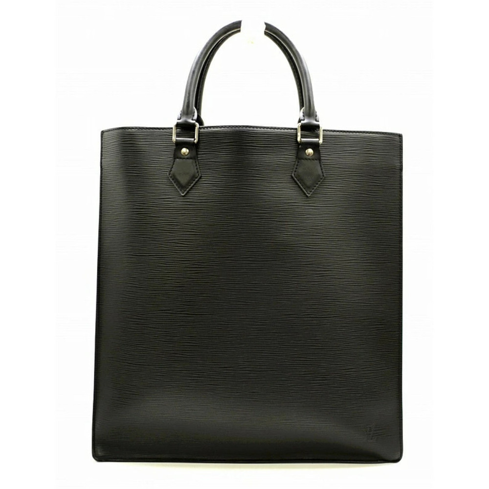 Louis Vuitton Epi Sac Plat Tote Bag Handbag Business Square Noir Black